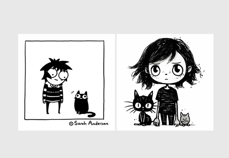 Comparativa Sarah Andersen Midjourney