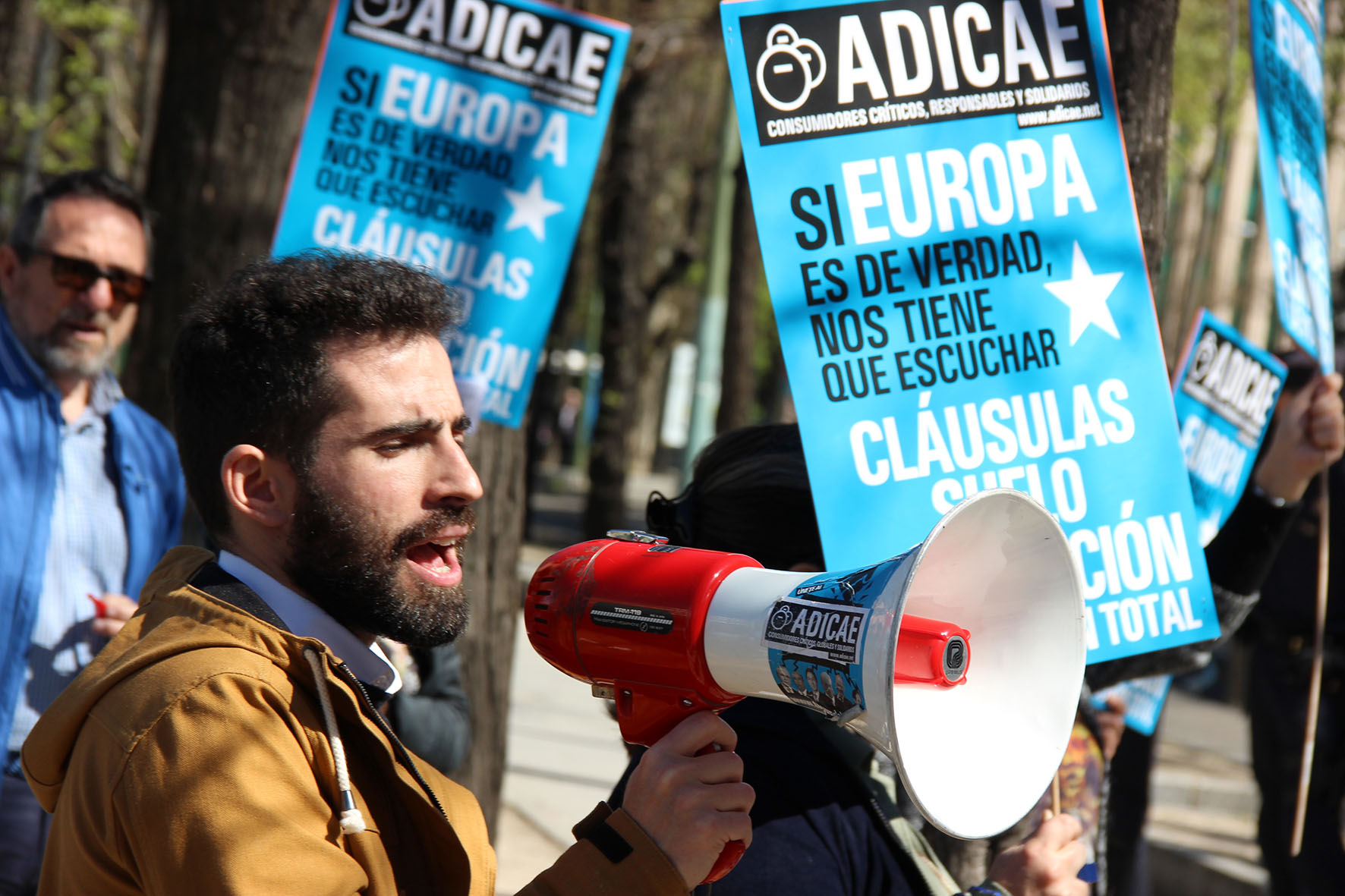 Movilización de afectados por las 'cláusulas suelo'. Fotografía: ADICAE